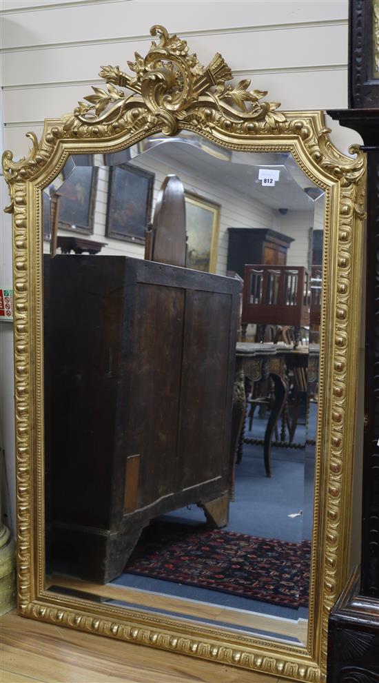 A gilt frame wall mirror, W.103cm, H.164cm